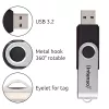Pen drive Intenso Office Line, 64 GB, USB-A, 3.2 Gen 1x1, preto-prateado, 64 GB, USB Type-A, 3.2 Gen 1 (3.1 Gen 1), anel rotativo, preto, prateado