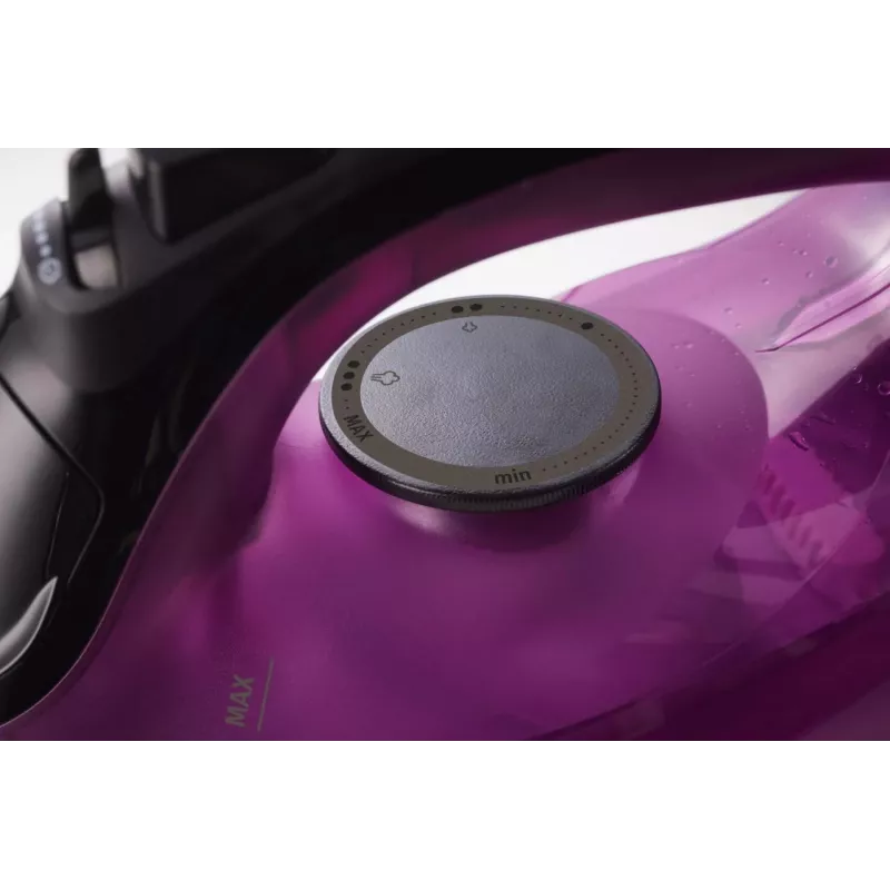 Ferro de engomar a vapor Gorenje SIK2400BKV, 2400 W, capacidade do depósito de água 450 ml, vapor contínuo 40 g/min, desligação automática, Roxo/Preto