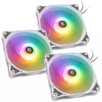 Ventoinha de caixa BitsPower Notos RGB PWM 120mm branca, pack de 3