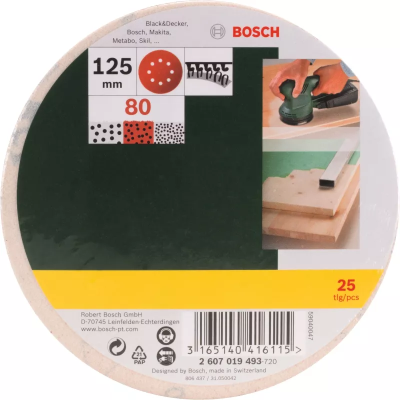 Bosch 2 607 019 493 Acessório para lixadora 25 unid.