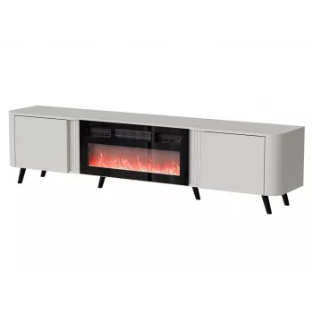 Móvel de TV Cama Meble Volare 200 x 39 x 49 cm cashmere com lareira elétrica