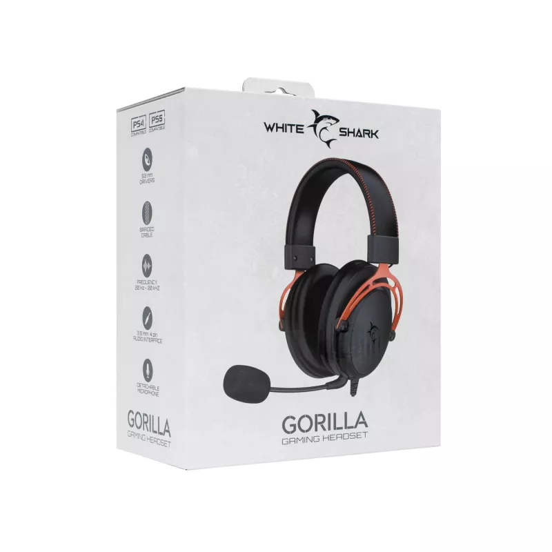 Auscultadores White Shark GH-2341 Gorilla preto/vermelho