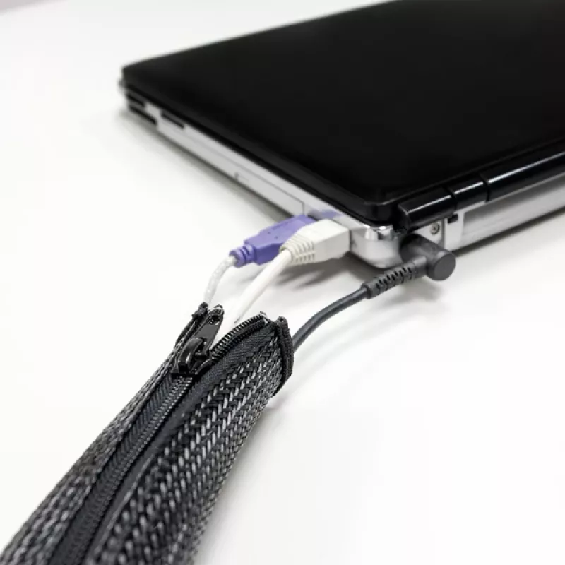 Tubo para cabos LogiLink com fecho de correr, 2,0 m, cinzento em poliéster, resistente à abrasão, à tração e à deformação, resistente ao choque, - 1 unid. (KAB0074)