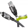 Goobay 70752 cabo Ethernet de USB-C 3.1 para RJ45, Cat6 F/UTP, 5 m, preto/prateado