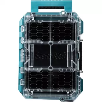 MAKTRAK organizador compacto, caixa de ferramentas azul/transparente, tampa transparente