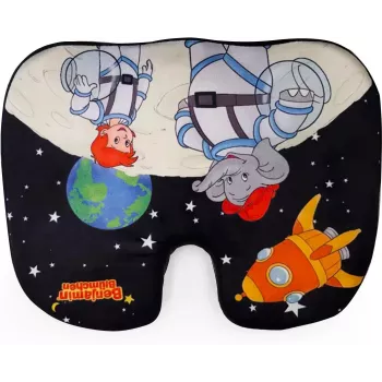 Technaxx Benjamin Blümchen almofada de assento ergonómica para criança - almofada de assento - espuma com memória - universal - multicolor - banana - ilustração