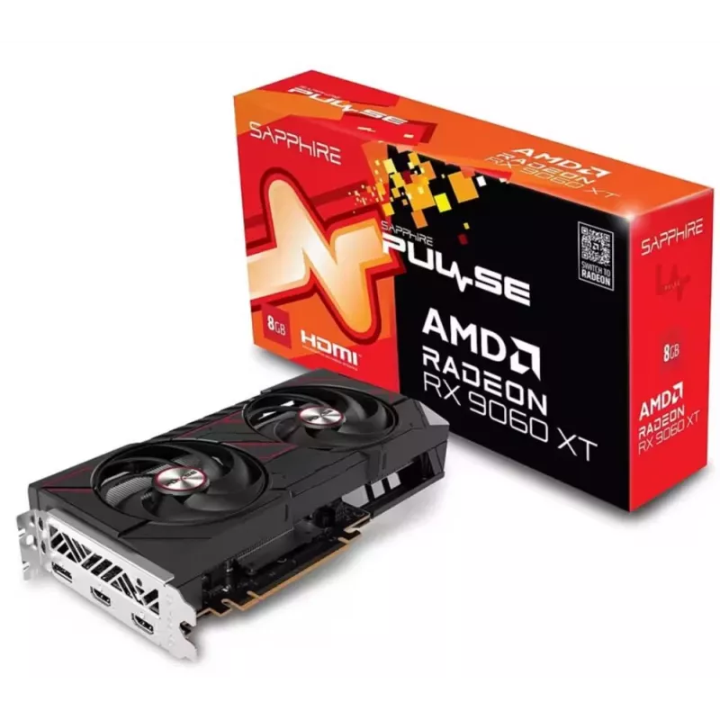 Placa gráfica Sapphire Radeon RX 9060 XT 8GB GDDR6, 128-Bit, PCIe 5.0, 3320 MHz, 2x DP + HDMI