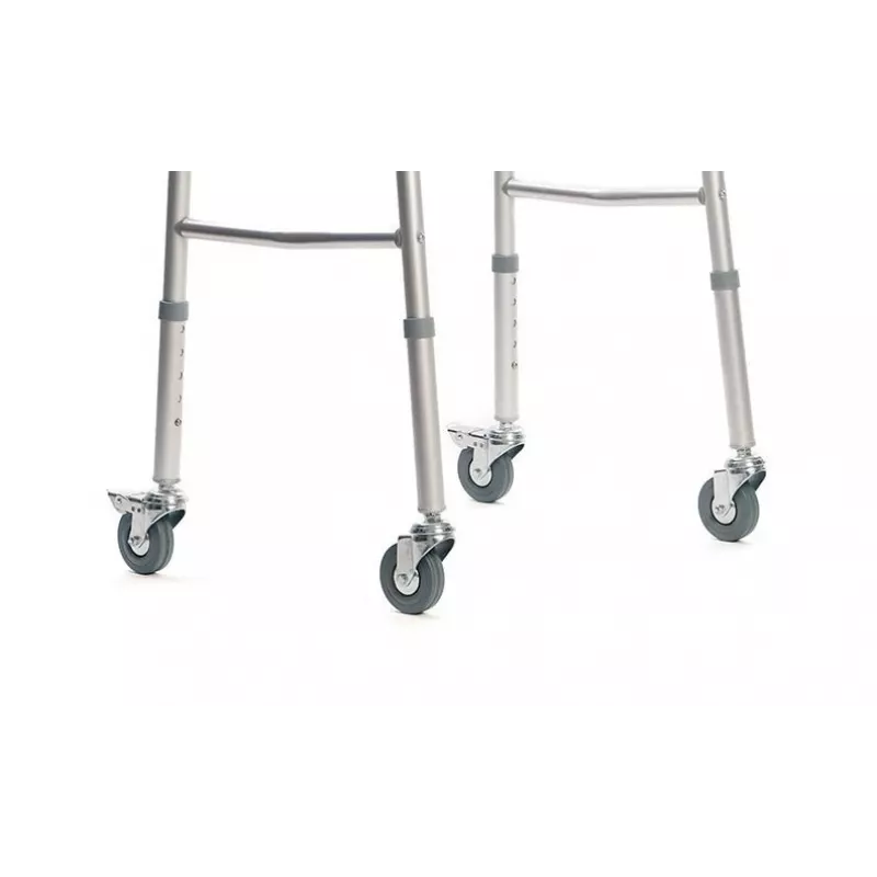 Andarilho VITEA CARE PPC013VC — andarilho de alumínio com 4 rodas, altura ajustável 81,5–91,5 cm, rodas de 8 cm, largura 550 mm, peso máx. do utilizador 110 kg