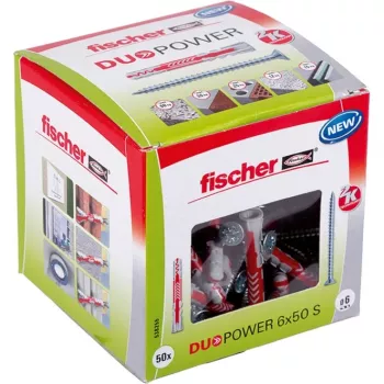 Bucha FISCHER DUOPOWER 6x50 S 50 unid. com parafuso