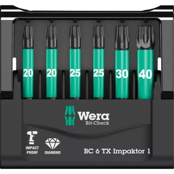 Bit-Check Wera ponta de chave de fendas 6 unid.