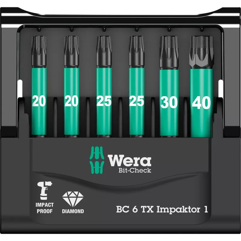 Bit-Check Wera ponta de chave de fendas 6 unid.