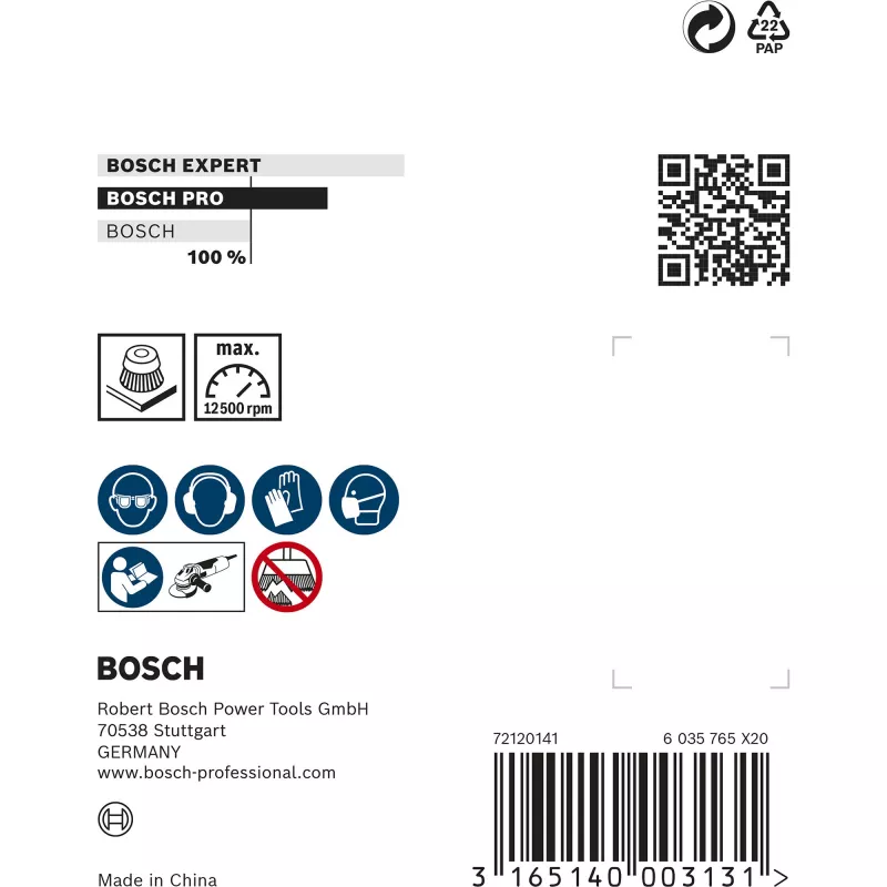 Acessório para rebarbadora Bosch 1 608 614 020 escova de copo