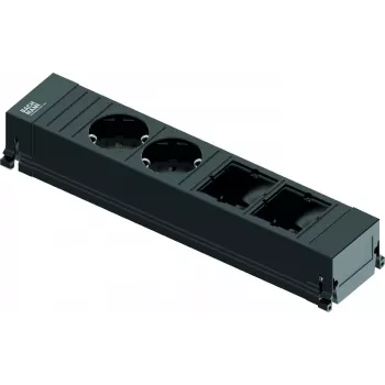 Distribuidor de energia Bachmann 916.0601 0,1 m 2 tomadas AC preto