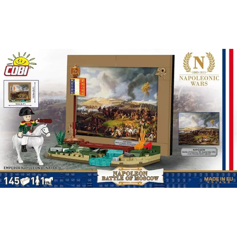 Conjunto de construção Cobi Napoleão Batalha de Moscovo 145 peças maquete histórica diorama