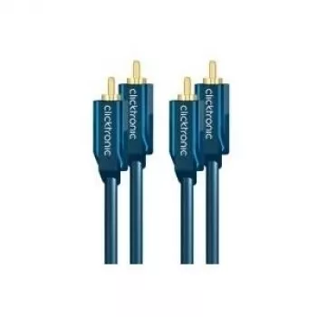 Cabo de áudio estéreo (2x ficha RCA/2x ficha RCA) – 2,0 m cabo coaxial RCA para som estéreo potente