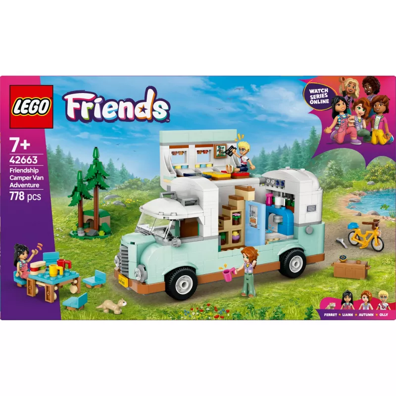 Conjunto LEGO Motor Home 42663 — autocaravana LEGO Friends, 778 peças, 3 mini bonecos, a partir de 7 anos