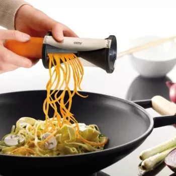 GEFU Spirelli Cortador manual preto, prateado plástico, aço inoxidável