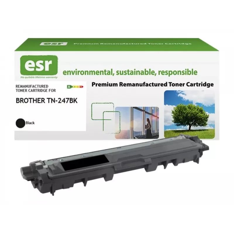 Cartucho de toner ESR compatível com Brother TN-247BK preto recondicionado 3.000 páginas