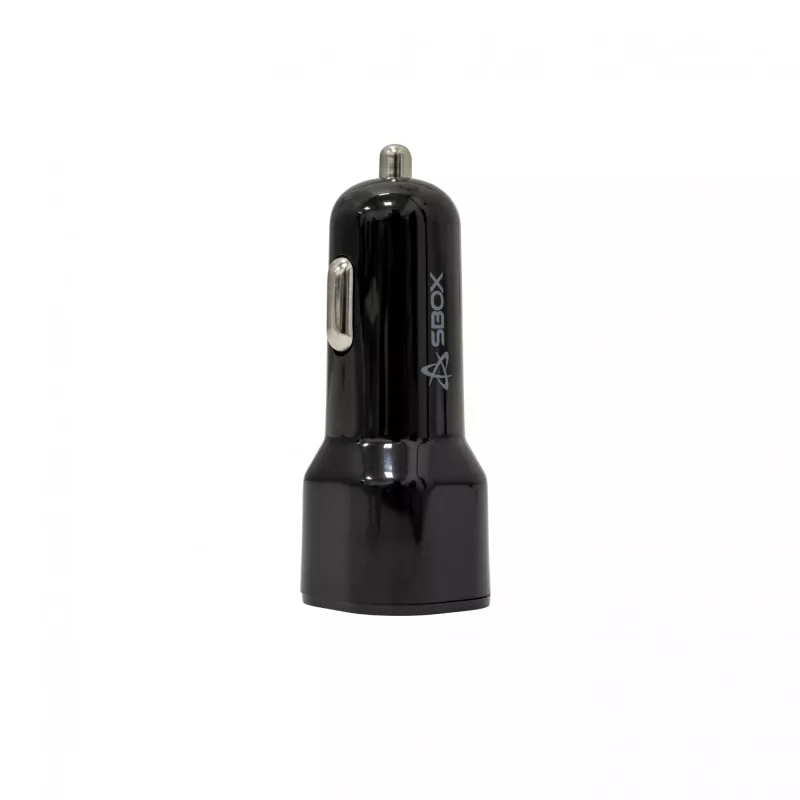 Carregador para automóvel SBOX CC-038 38W preto — fonte de alimentação dual-USB para veículos