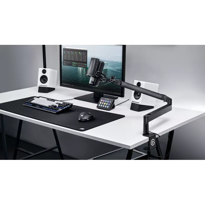Braço para microfone Elgato Wave Mic Arm Low Profile — braço articulado de perfil baixo ajustável para estúdio e streaming