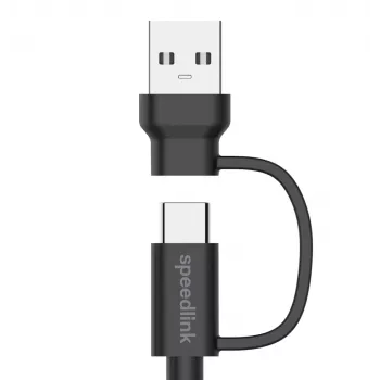 Cabo USB 3.2 Gen 1 (3.1 Gen 1) Speedlink SL-460101-BK, 3 m, USB A/USB C para USB C, preto