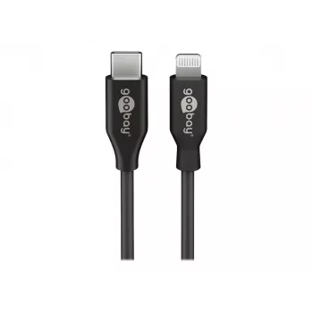Goobay cabo de carregamento e sincronização USB-C™, 1 m, preto - cabo MFi para Apple iPhone/iPad preto (39445)