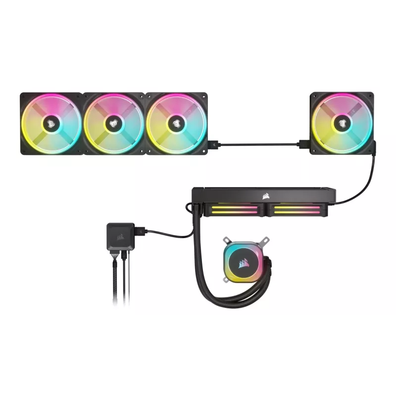 Corsair CO-9051001-WW iCUE LINK QX120 RGB ventoinha para caixa, 120 mm, PWM, com sensor de temperatura, preta