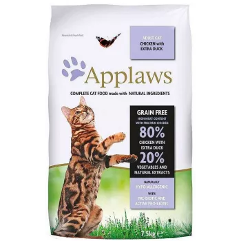APPLAWS frango com pato - comida seca para gatos - 7,5 kg
