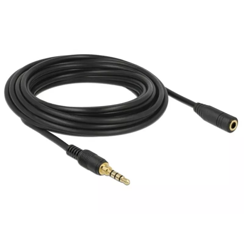 Cabo de áudio DeLOCK 85635 3,5 mm macho para fêmea 5 m preto