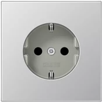 Tomada Jung AL 1520 CEE 7/3, caixa de alumínio, 250 V, 16 A, 70×70 mm