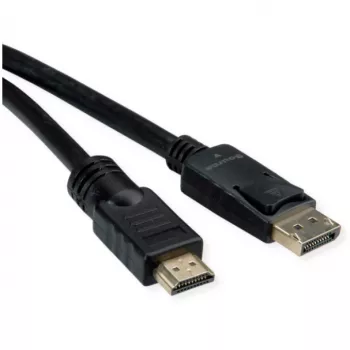 Adaptador de cabo de vídeo ROLINE 11.04.5776 7.5m HDMI Type-A DisplayPort preto