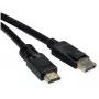 Adaptador de cabo de vídeo ROLINE 11.04.5776 7.5m HDMI Type-A DisplayPort preto