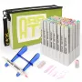 Marcadores de dupla ponta Arrtx LC302628 – conjunto com 40 cores pastel, marcadores de ponta dupla