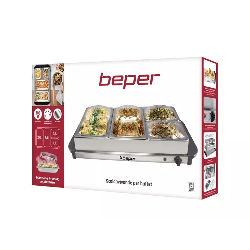Placa de cozinha Beper P101TEM002, 2 zonas de cozedura, controlo tátil