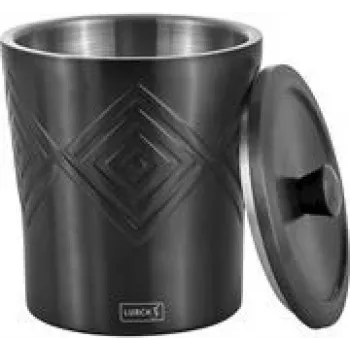 Balde de gelo Lurch 00240795 aço inoxidável parede dupla cinzento-escuro 1,5 l, Ø14,8 cm H18,5 cm