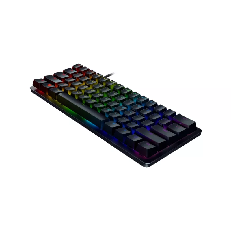 Teclado de gaming Razer Huntsman Mini 60% Opto-Mechanical Purple Switch RGB LED NORD com fios
