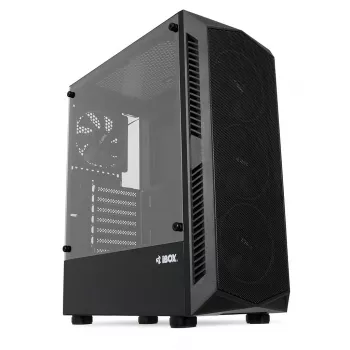 Caixa de PC IBOX LUPUS 27 Midi Tower ATX, vidro temperado, RGB, 455×200×380 mm, suporta ATX, GPU até 32 cm