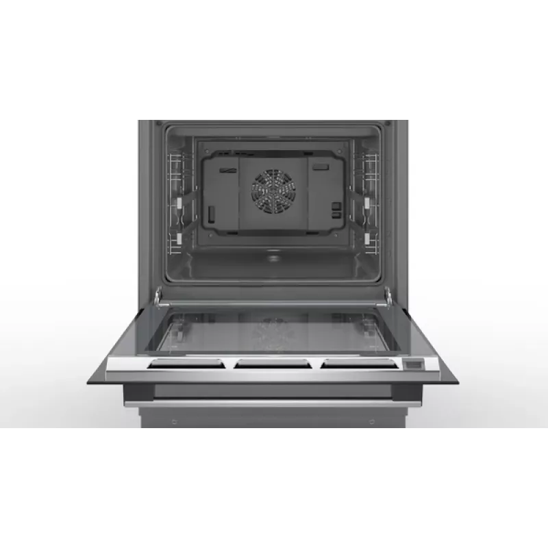 Fogão Bosch HLS79Y351U Série 6 Placa de indução, forno elétrico, aço inoxidável, largura 60 cm, grelhar, LCD, 63 L, profundidade 60 cm