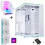 Bundle de caixa de PC Lian Li O11 Dynamic EVO RGB HydroShift II LCD-S 360TL AiO + 3x ventoinhas UNI FAN SL-INF 120 Reverse Blade - branco