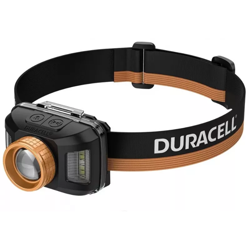 Caixa de oferta Duracell DH850R lanterna de cabeça preta, laranja