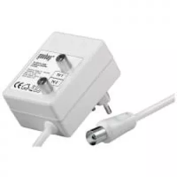 Wentronic Goobay amplificador de antena para dois dispositivos (DVB-T/DVB-T2/DVB-C) - para ligar dois recetores (TV/rádio) (67226)