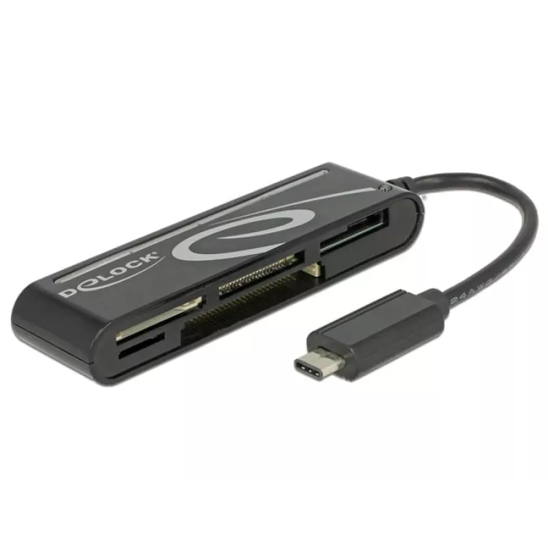DeLOCK USB2.0 Leitor de cartões ficha USB Type-C 5 slots - Leitor de cartões - All-in-one (Multi-Format) - USB-C (91739)