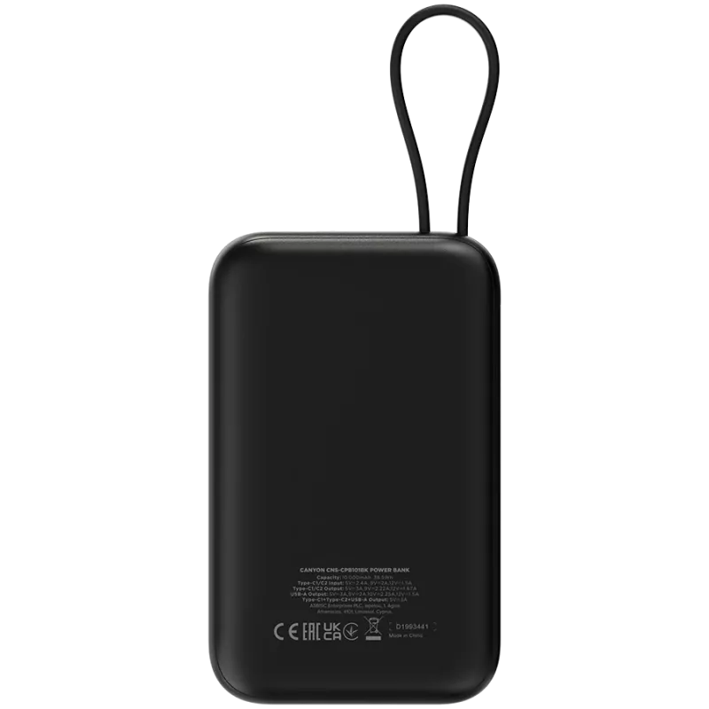 OnPower 101 com cabo integrado 10000 mAh PD22.5W preto