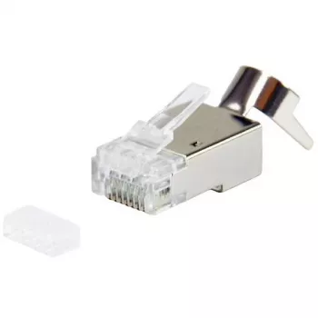 Ficha RJ45 blindada EQUIP Cat 8.1, ficha, prateado, 50 unid., 11,7×22,5 mm, 3,7 g