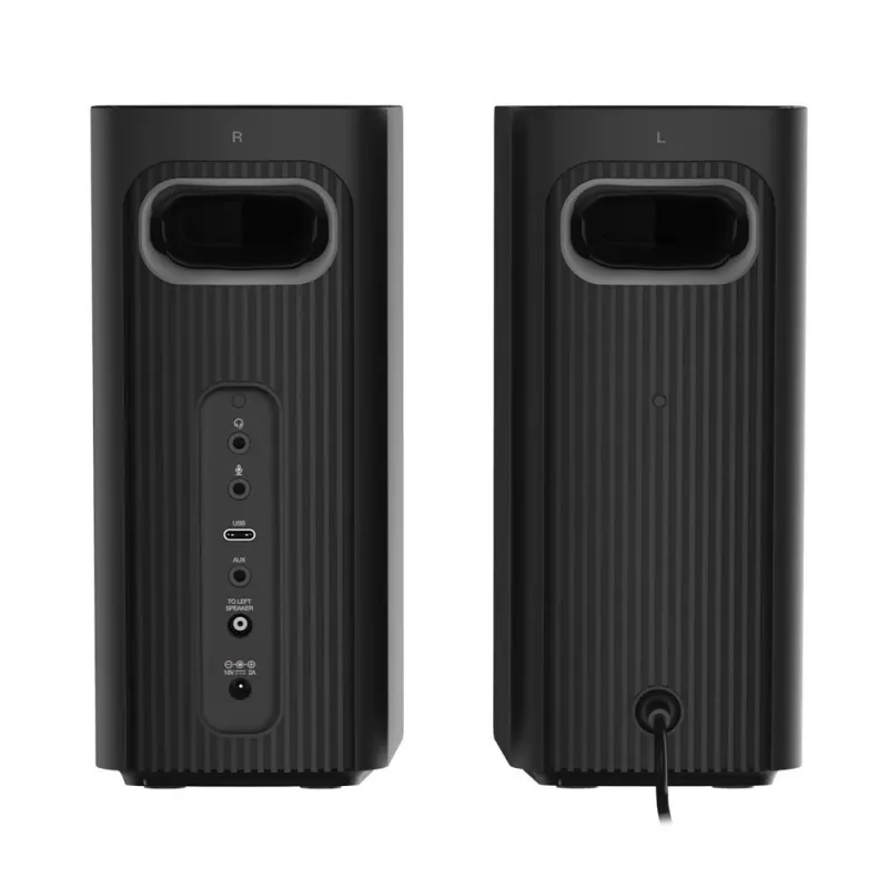 CREATIVE T60 2.0 Altifalantes compactos Hi-Fi para secretária com diálogo claro e surround através do Sound Blaster SmartComms Kit, áudio USB-C, entradas para microfone e headset B