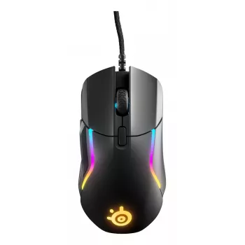 Rato gaming STEELSERIES Rival 5 — para destros, sensor TrueMove Air, 18.000 DPI, 9 botões programáveis, USB Type-A, IP54