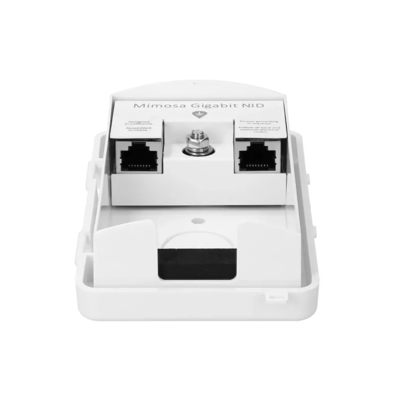 Interface exterior, para-raios com ligação à terra Mimosa NID, 2x RJ-45, Gigabit, IP54