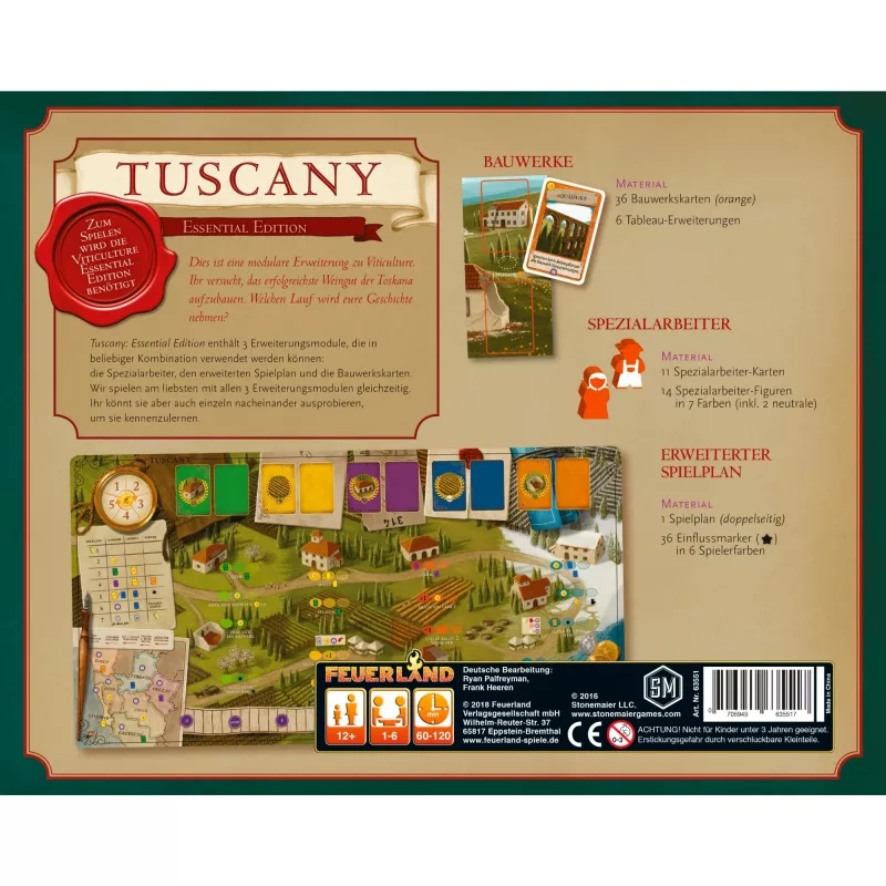 Viticulture: Tuscany Essential Edition, expansão de jogo de tabuleiro
