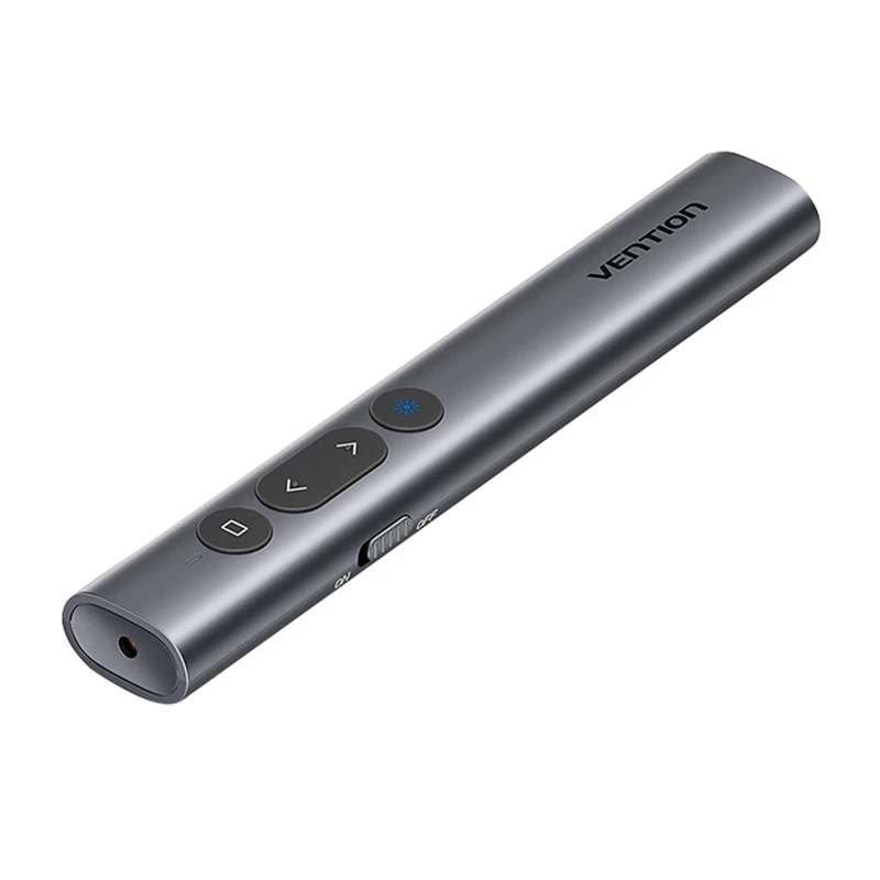 Ponteiro laser sem fios Vention KQIH0 – laser vermelho, alcance máximo 50 m, interface USB, caixa leve em PVC
