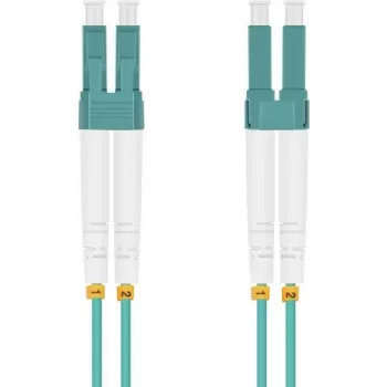 Cabo de patch helos LC multimodo 15 m – cabo de rede de fibra ótica, ficha LC duplex
